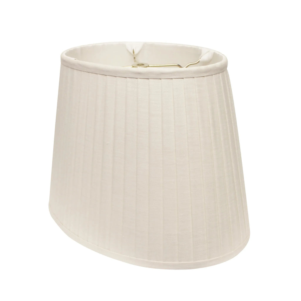 HMS 14\" White Slanted Oval Linen PVC Lampshade Cozy Traditional Asian-Style Home Coastal Victorian Japanese Rustic Minimalist