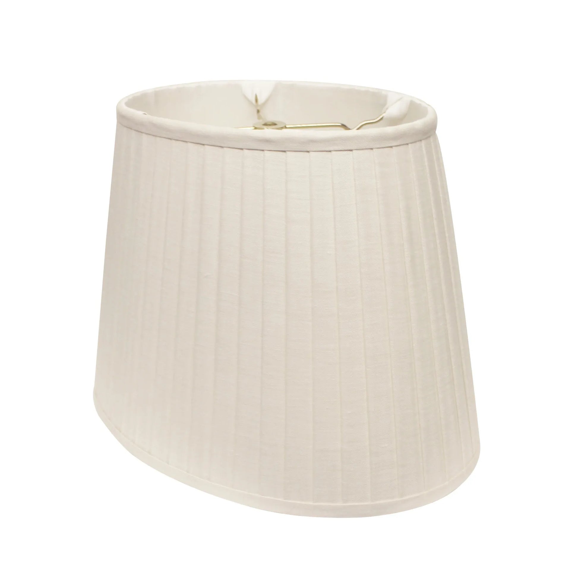 HMS 14\" White Slanted Oval Linen PVC Lampshade Cozy Traditional Asian-Style Home Coastal Victorian Japanese Rustic Minimalist