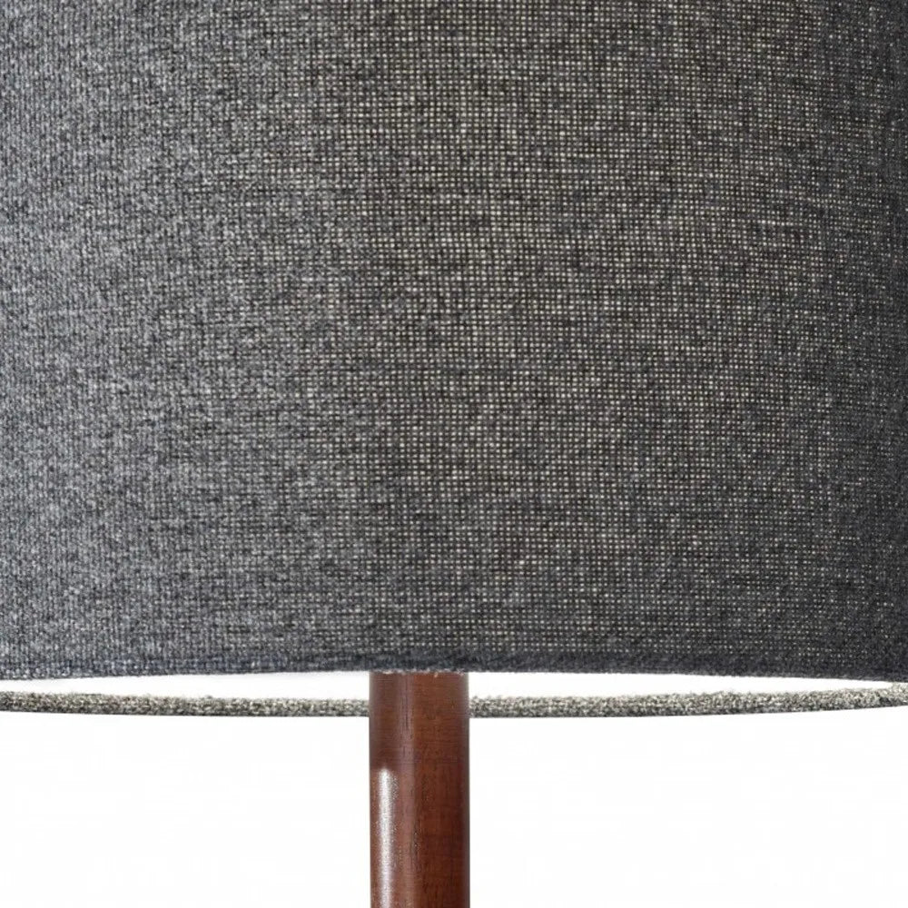 Homeroots Cozy Cabin Walnut Wood Finish Table Lamp