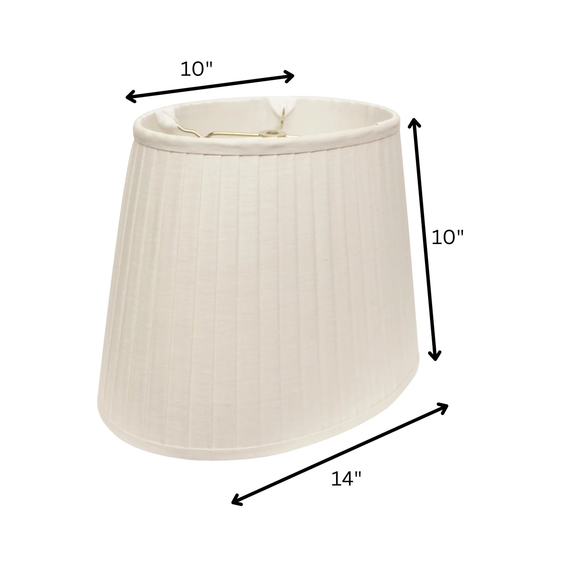 HMS 14\" White Slanted Oval Linen PVC Lampshade Cozy Traditional Asian-Style Home Coastal Victorian Japanese Rustic Minimalist