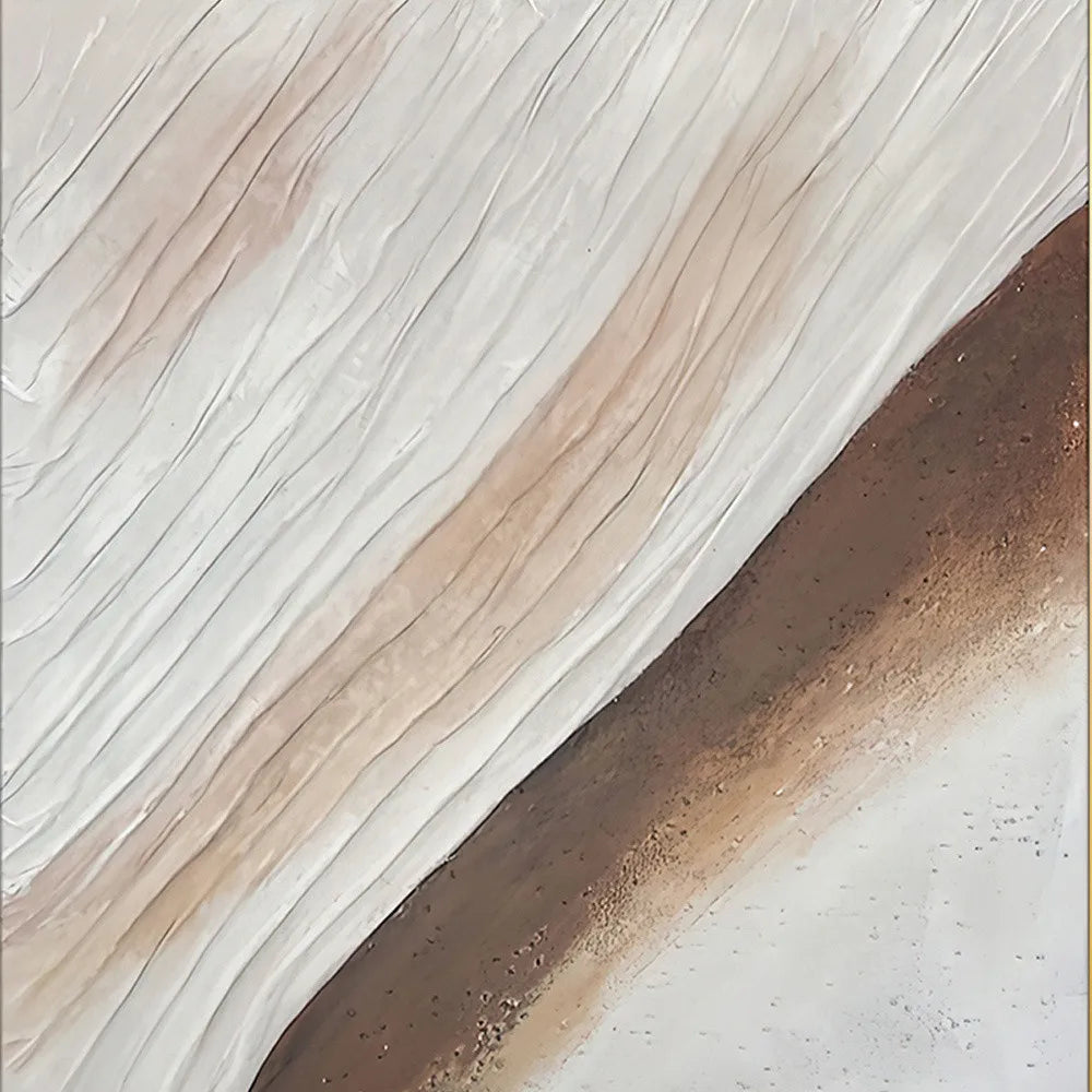 HMS Modern Abstract Gold Framed Oil Painting Wall Art Beige White Brown Digital Portrait Canvas Canvas Cotton Decorative Wall