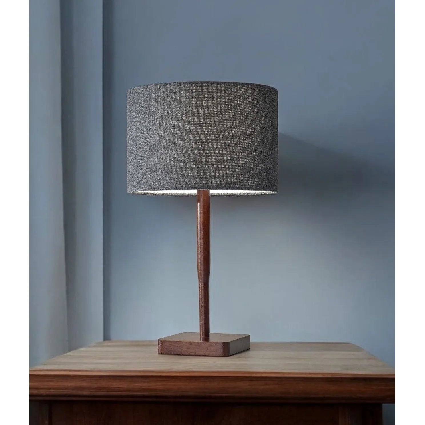 Homeroots Cozy Cabin Walnut Wood Finish Table Lamp