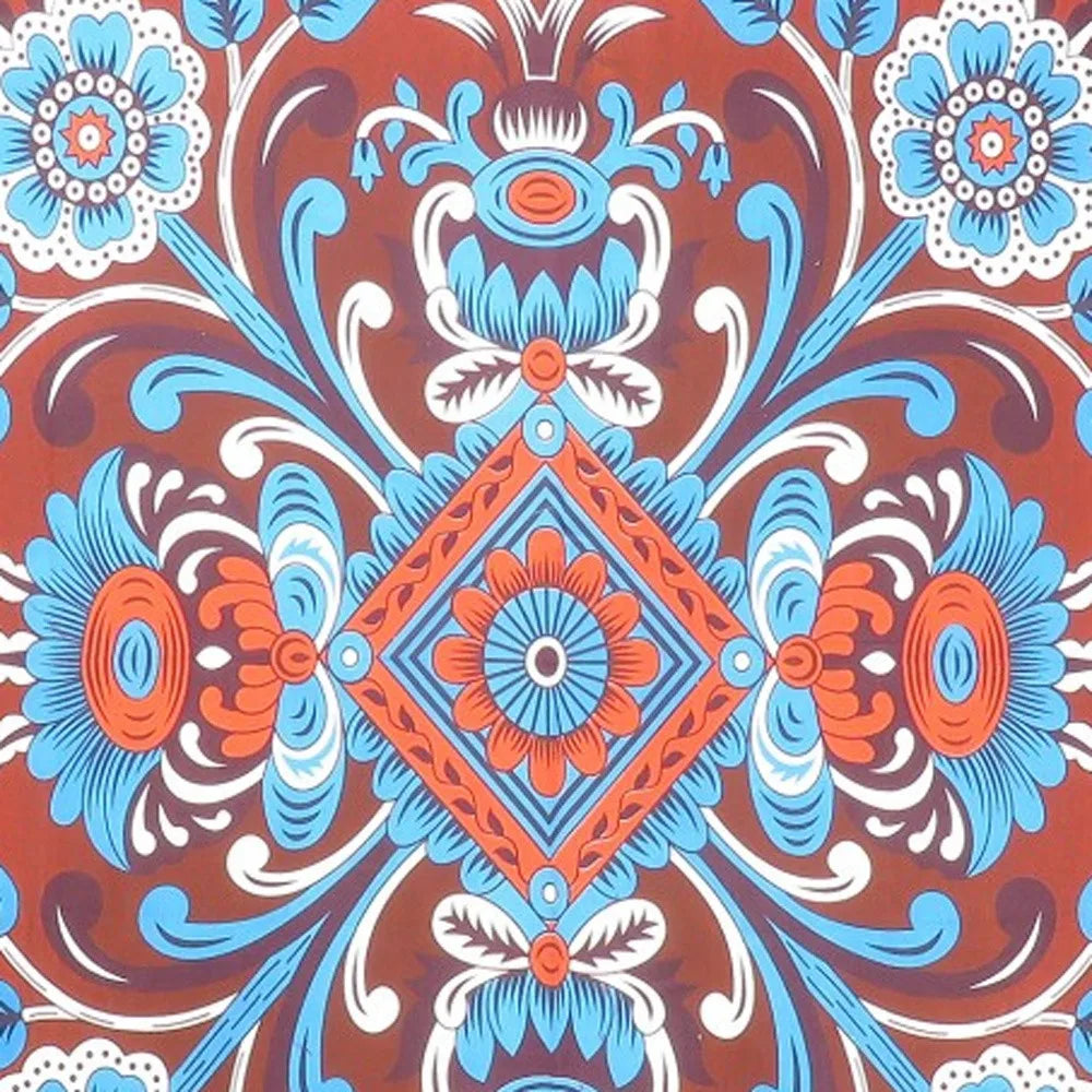 HMS 88\" X 84\" Tapestries Red Blue and White Floral Cotton Hanging Tapestry