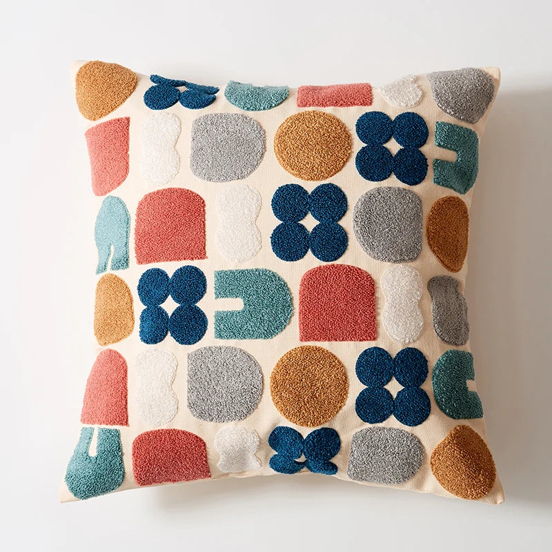 Floral Cushion Cover Cute Dots Embroidery Pillow Cover 45x45cm/30x50cm Soft Cozy  Home Decoration for living room Kids Room