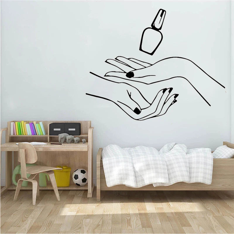 Nails Beauty Salon Wall Sticker For Nail Salon Girls Bedroom Decor Vinyl Art Rooms Decoration Decal Mural stickers on the wall