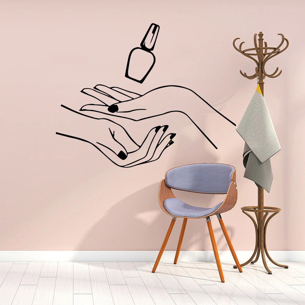 Nails Beauty Salon Wall Sticker For Nail Salon Girls Bedroom Decor Vinyl Art Rooms Decoration Decal Mural stickers on the wall