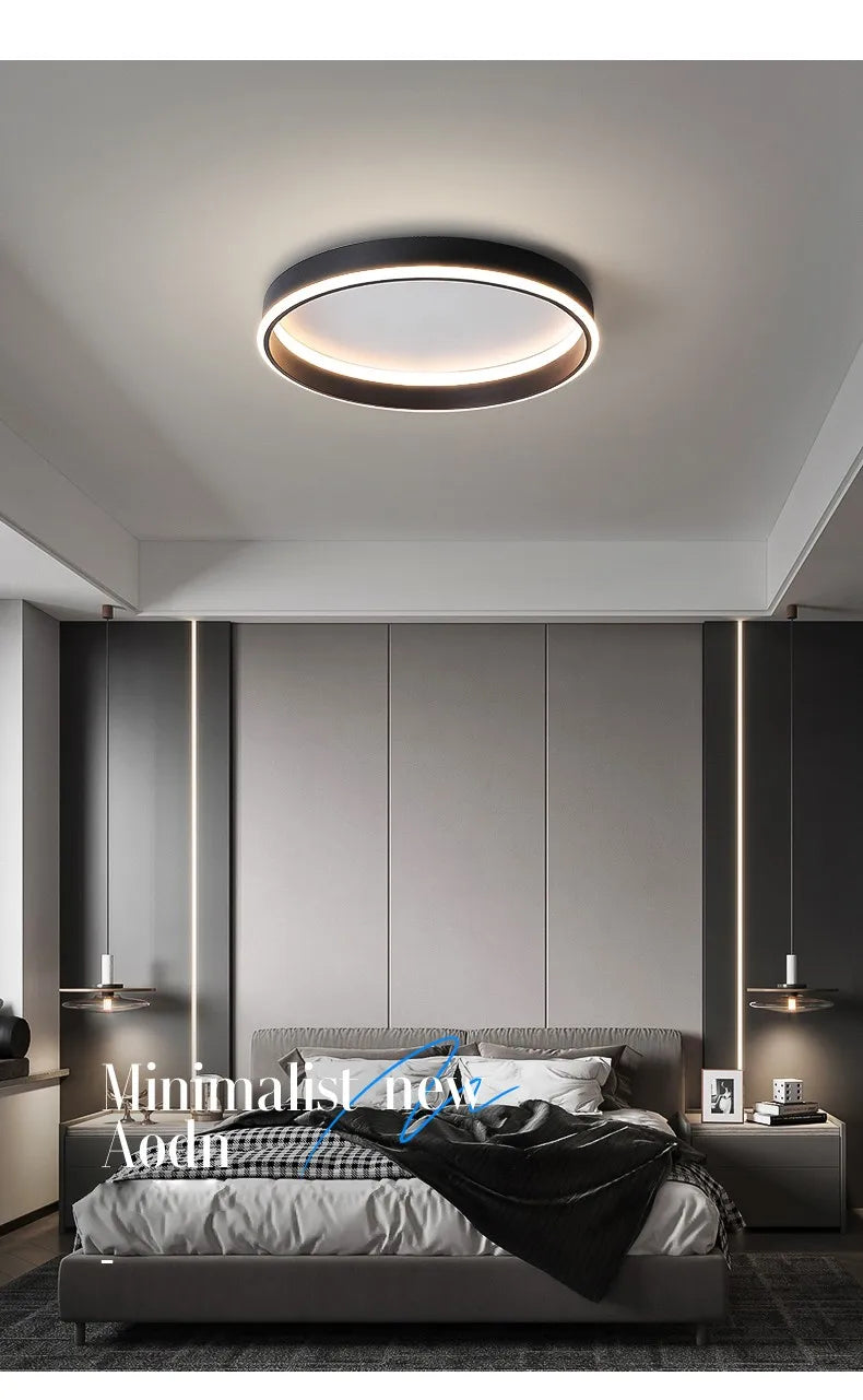 Nordic lamp modern minimalist square ceiling lamp master bedroom bedroom bedroom LED lamp eye protection full spectrum 2023 new