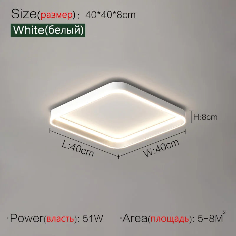 Nordic lamp modern minimalist square ceiling lamp master bedroom bedroom bedroom LED lamp eye protection full spectrum 2023 new