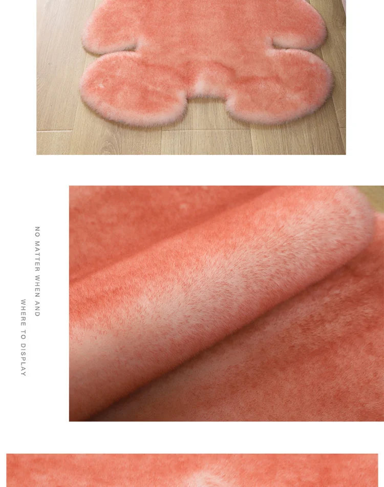 Cartoon Animal Bear Irregular Shaped Carpet Living Room Bedroom Entrance Floor Mat Children's Bedroom Carpet