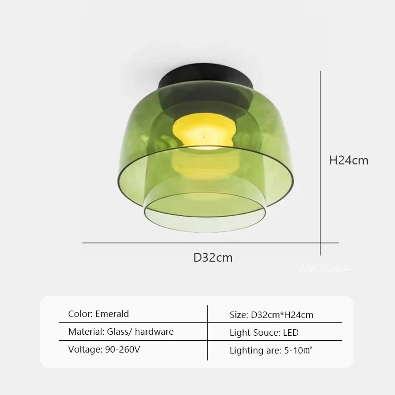 LEVELS Glass Ceiling Lamp Bedroom led Medieval Colourful lamps for Restaurant Creative Dining Room bedroom decorating Lamps