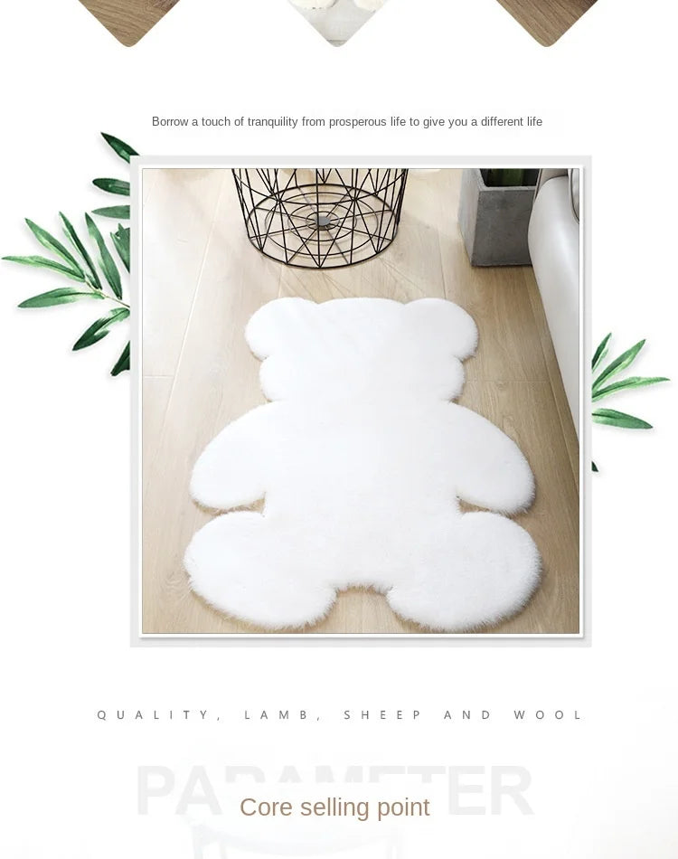 Cartoon Animal Bear Irregular Shaped Carpet Living Room Bedroom Entrance Floor Mat Children's Bedroom Carpet