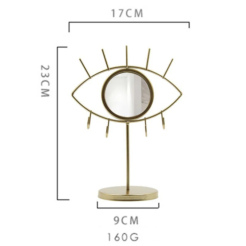 New Storage Organisation Display Rack Simple Multiple Hook Iron Modern Style Jewellery Earrings Necklace Cosmetic Mirror Rack