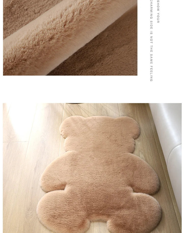 Cartoon Animal Bear Irregular Shaped Carpet Living Room Bedroom Entrance Floor Mat Children's Bedroom Carpet