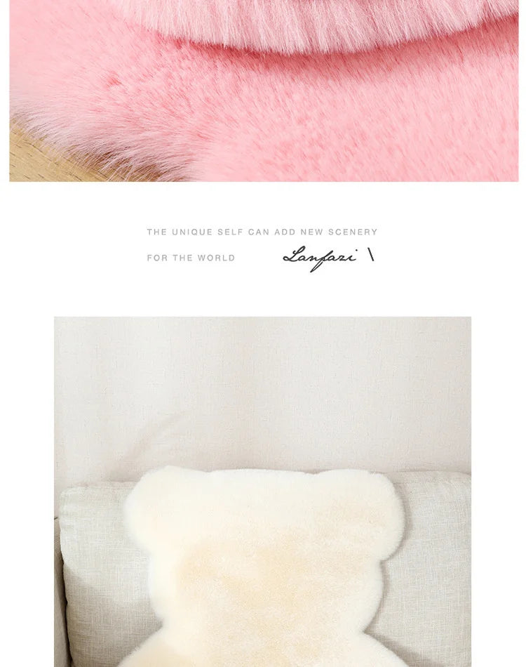 Cartoon Animal Bear Irregular Shaped Carpet Living Room Bedroom Entrance Floor Mat Children's Bedroom Carpet