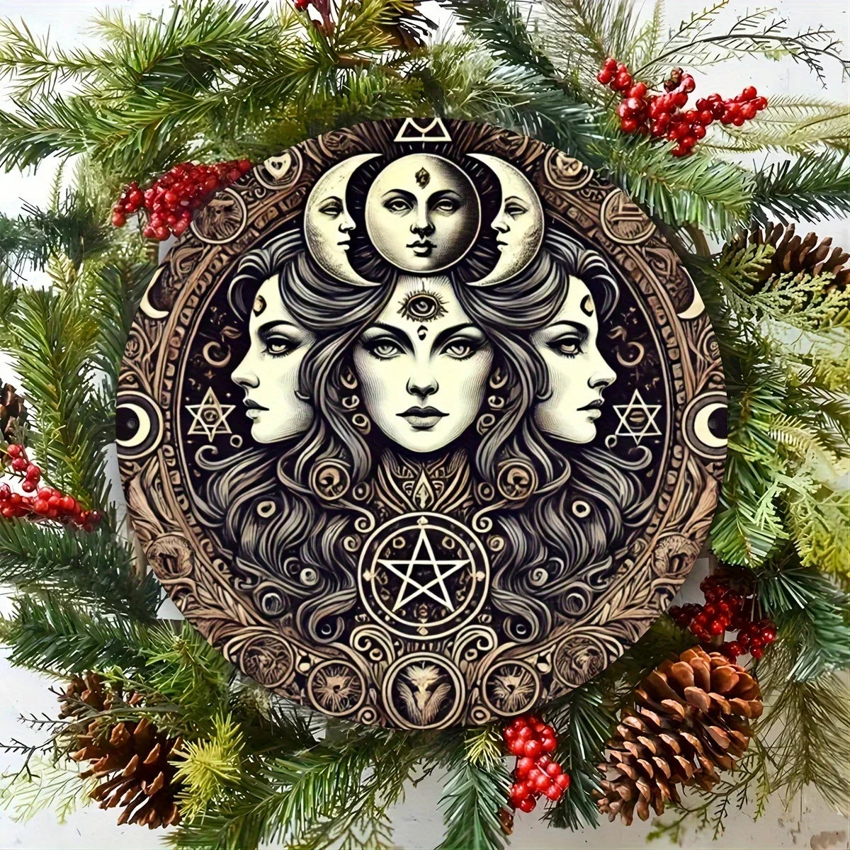 Hecate Witchcraft  Wall Art - Foil Engraved, Durable for Indoor/Outdoor, Ideal for Festivals