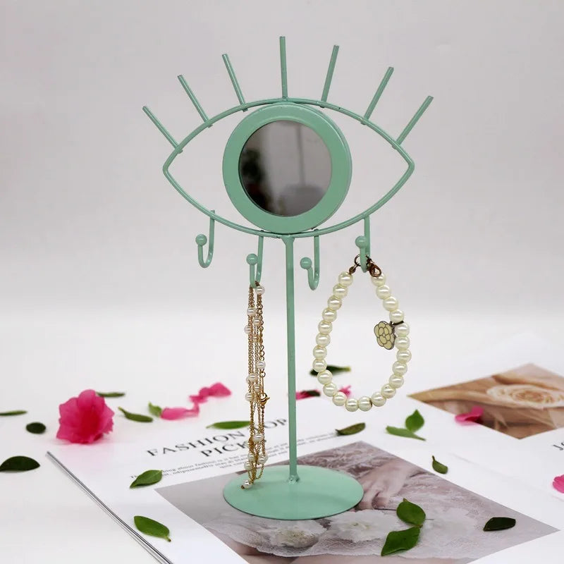 New Storage Organisation Display Rack Simple Multiple Hook Iron Modern Style Jewellery Earrings Necklace Cosmetic Mirror Rack