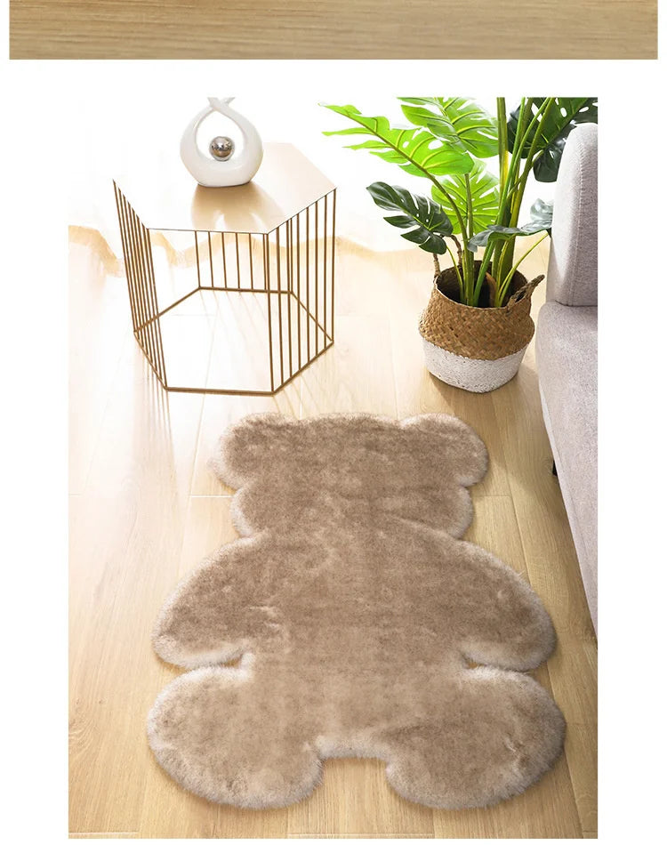 Cartoon Animal Bear Irregular Shaped Carpet Living Room Bedroom Entrance Floor Mat Children's Bedroom Carpet