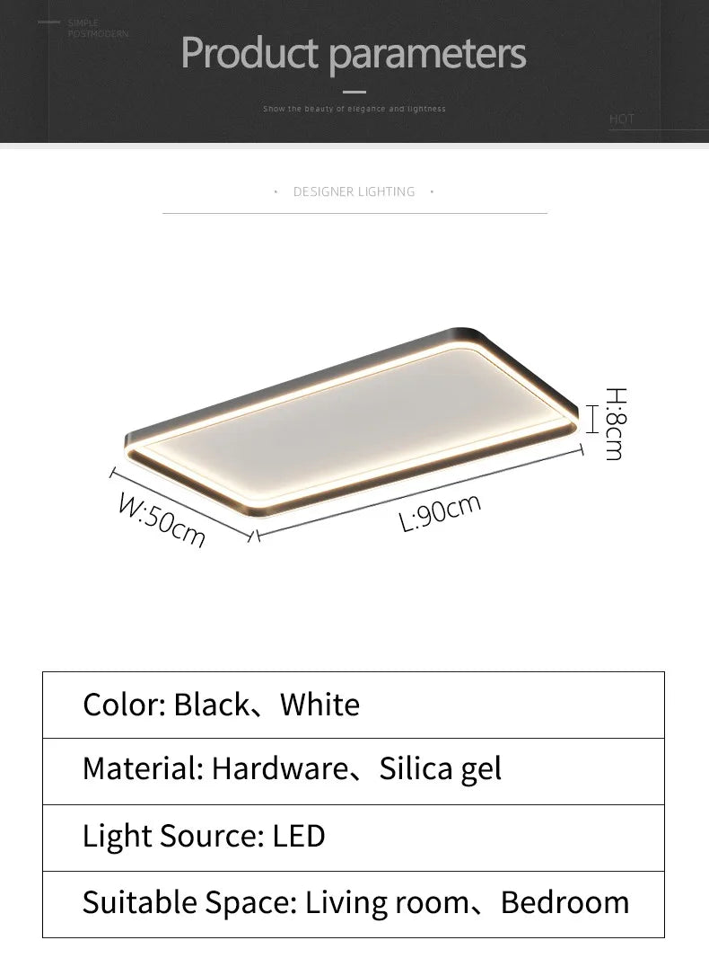 Nordic lamp modern minimalist square ceiling lamp master bedroom bedroom bedroom LED lamp eye protection full spectrum 2023 new