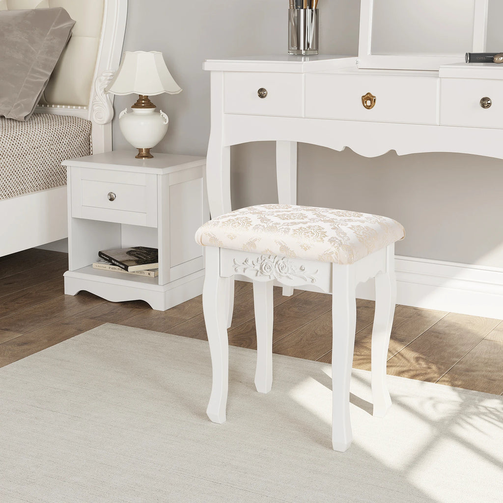 1PC Lovely Bedroom Padded Dressing Table Stool 40x30x50cm Smooth Shiny Vanity Dresser Stool Home Bedroom
