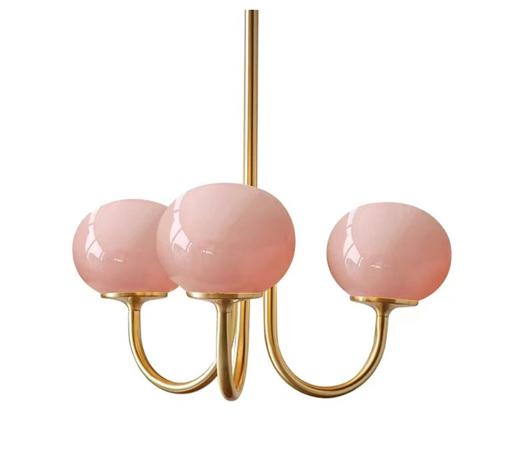 French Vintage Cream Style Pink Bedroom Pendant Light Medieval Warm Living Room Master Bedroom Children's Room Light Fixture