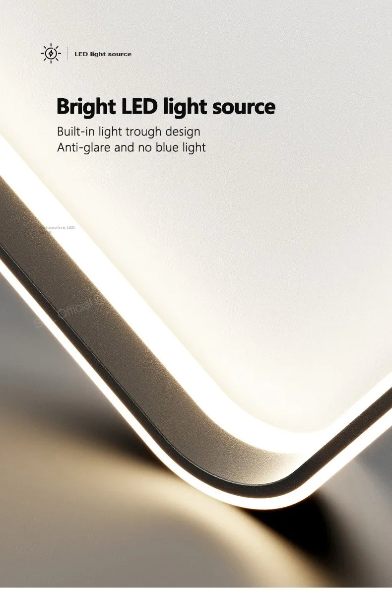 Nordic lamp modern minimalist square ceiling lamp master bedroom bedroom bedroom LED lamp eye protection full spectrum 2023 new