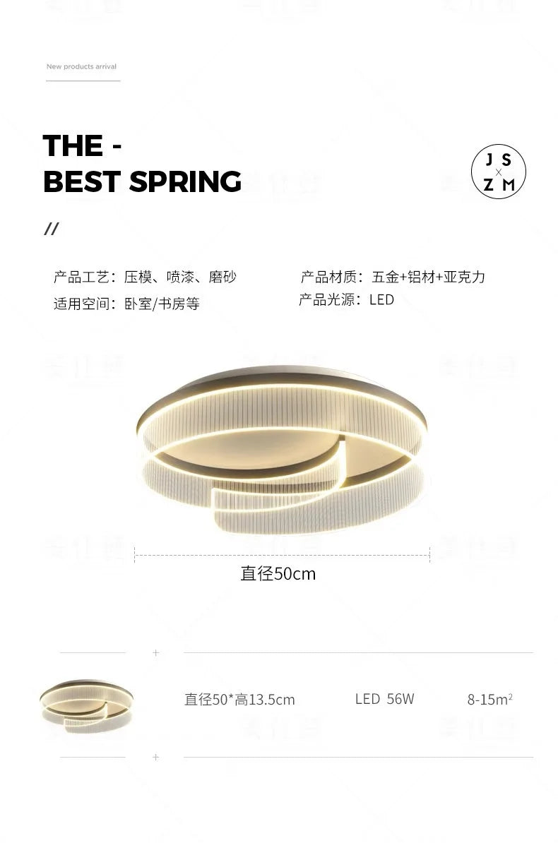 2025 Italian Luxury Simple Modern Bedroom Lamp LED Light Source Creative Personality Ceiling Lamp for Master Bedroom