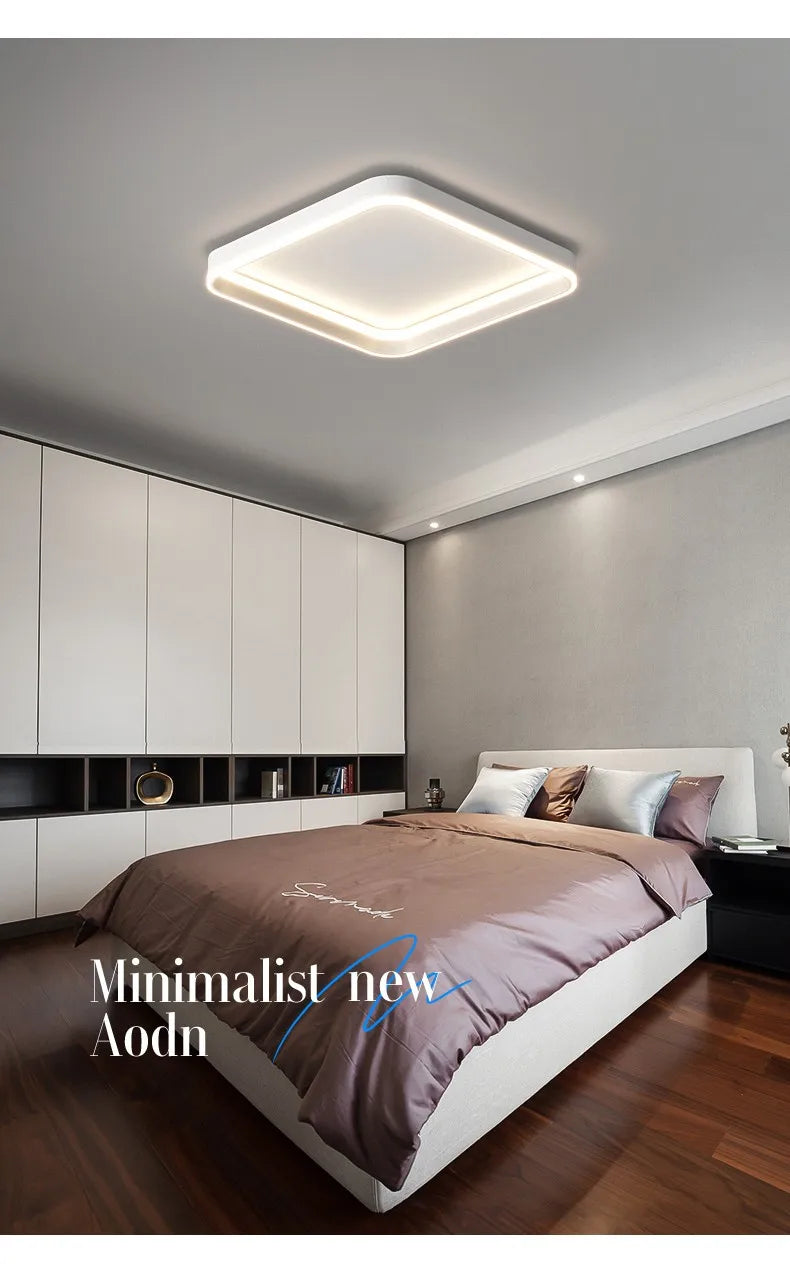 Nordic lamp modern minimalist square ceiling lamp master bedroom bedroom bedroom LED lamp eye protection full spectrum 2023 new