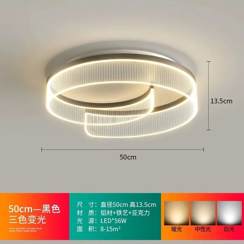2025 Italian Luxury Simple Modern Bedroom Lamp LED Light Source Creative Personality Ceiling Lamp for Master Bedroom