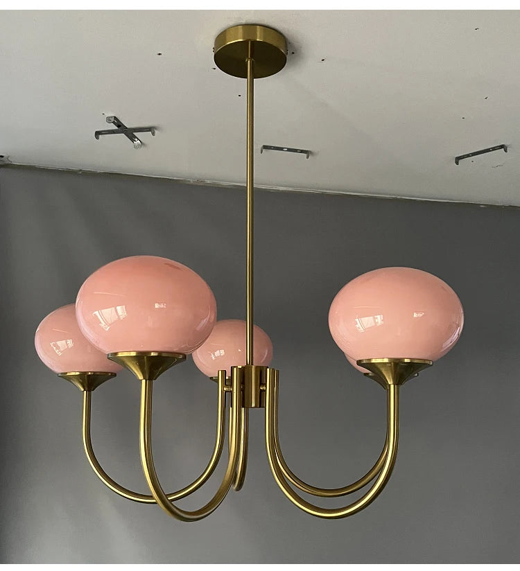 French Vintage Cream Style Pink Bedroom Pendant Light Medieval Warm Living Room Master Bedroom Children's Room Light Fixture