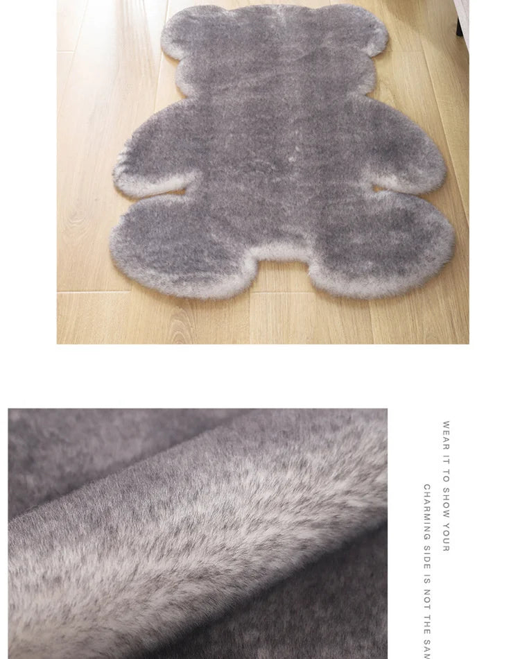 Cartoon Animal Bear Irregular Shaped Carpet Living Room Bedroom Entrance Floor Mat Children's Bedroom Carpet