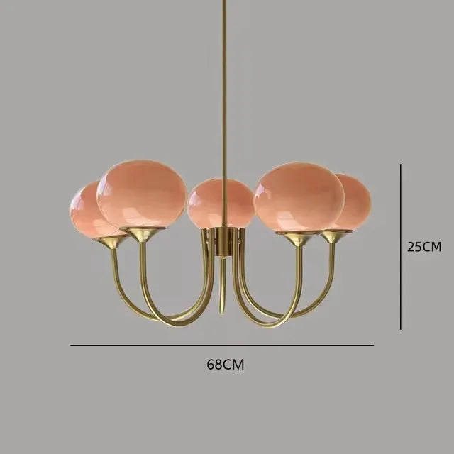 French Vintage Cream Style Pink Bedroom Pendant Light Medieval Warm Living Room Master Bedroom Children's Room Light Fixture