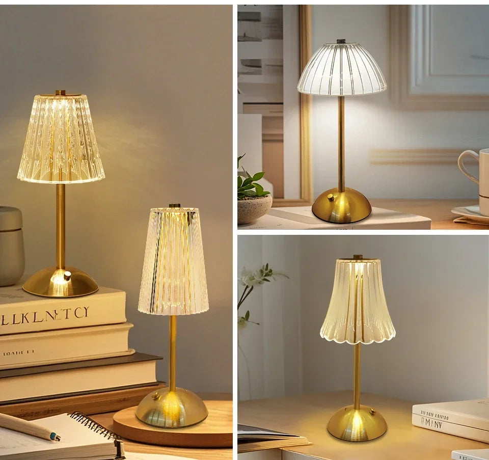 LED Table Lamp Touch Sensor Desktop Night Light USB Rechargeable For Bedroom Hotel Restaurant Bedroom Atmosphere Decor Lighting