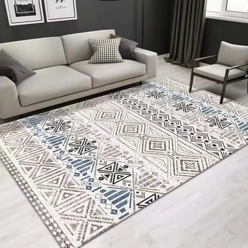 VIKAMA 40x60cm Crystal Pile Carpet Ethnic Style Living Room Bedroom Bohemia Nordic Vintage Bedroom Decorative Carpet