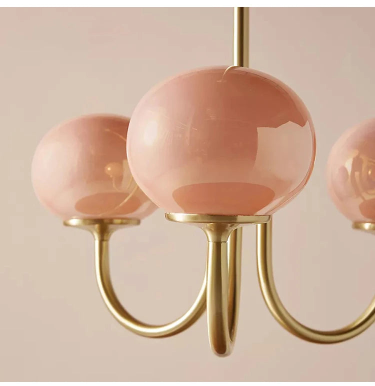 French Vintage Cream Style Pink Bedroom Pendant Light Medieval Warm Living Room Master Bedroom Children's Room Light Fixture