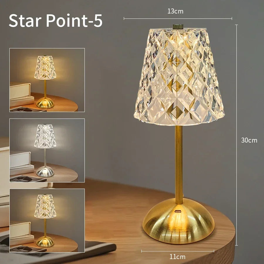 LED Table Lamp Touch Sensor Desktop Night Light USB Rechargeable For Bedroom Hotel Restaurant Bedroom Atmosphere Decor Lighting