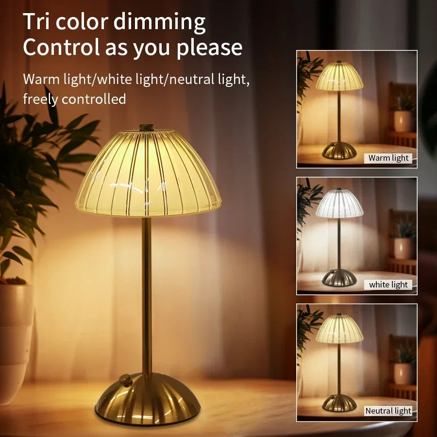 LED Table Lamp Touch Sensor Desktop Night Light USB Rechargeable For Bedroom Hotel Restaurant Bedroom Atmosphere Decor Lighting