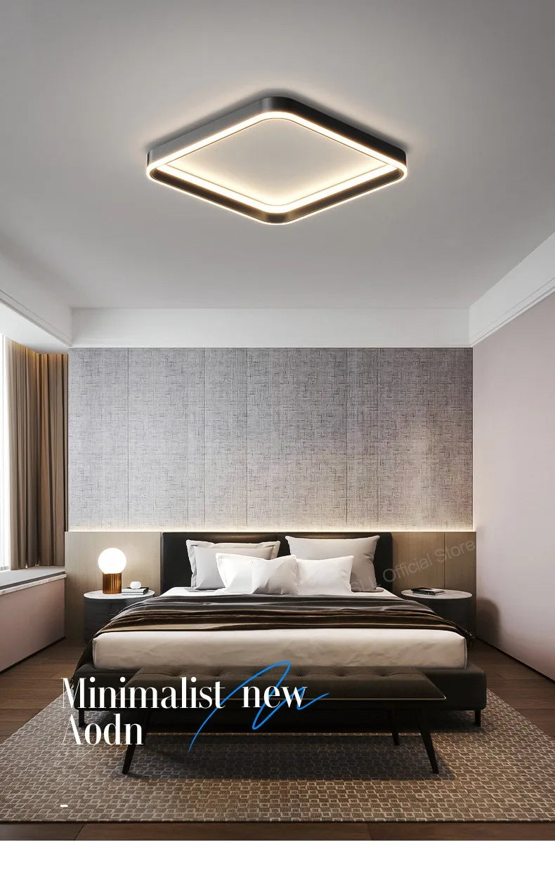 Nordic lamp modern minimalist square ceiling lamp master bedroom bedroom bedroom LED lamp eye protection full spectrum 2023 new