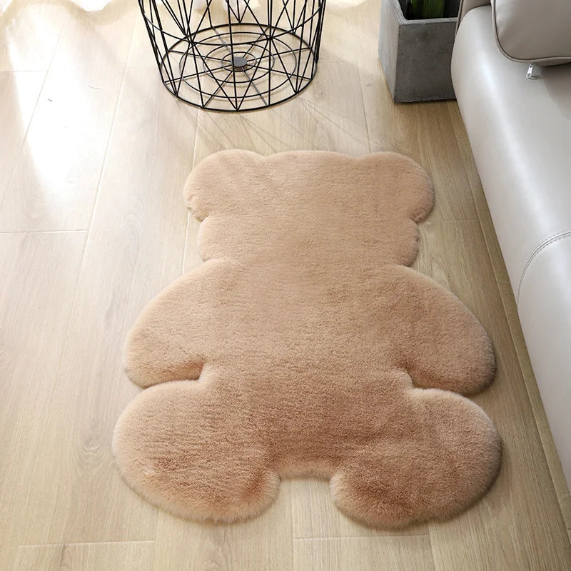 Cartoon Animal Bear Irregular Shaped Carpet Living Room Bedroom Entrance Floor Mat Children's Bedroom Carpet