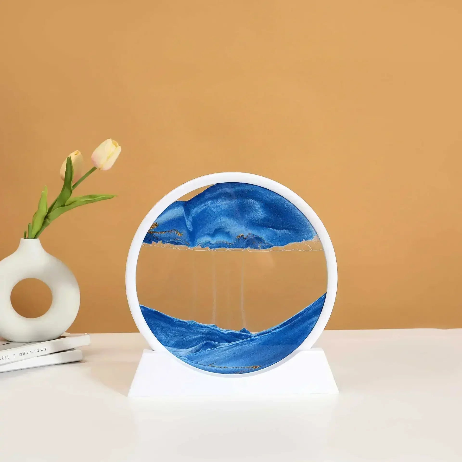 Sandscape Moving Sand Art Frame Flowing Sand 3D Dynamic Liquid Hourglass Quicksand Kinetic Sand Painting Office Home Decor Gifts