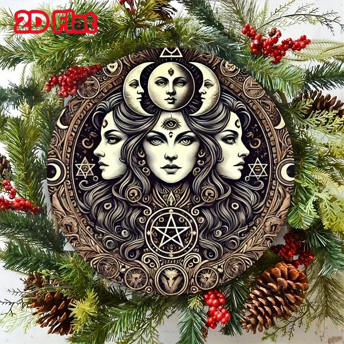 Hecate Witchcraft  Wall Art - Foil Engraved, Durable for Indoor/Outdoor, Ideal for Festivals