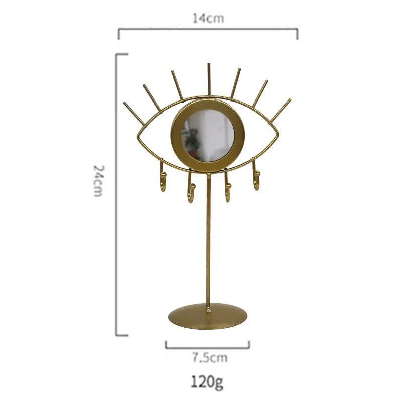 New Storage Organisation Display Rack Simple Multiple Hook Iron Modern Style Jewellery Earrings Necklace Cosmetic Mirror Rack