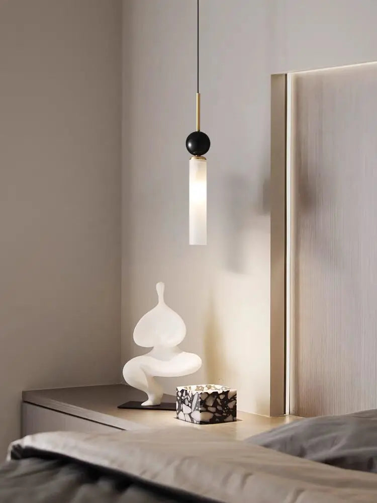 Italian minimalist all copper bedroom bedside chandelier, luxurious marble master bedroom, minimalist living room, background wa