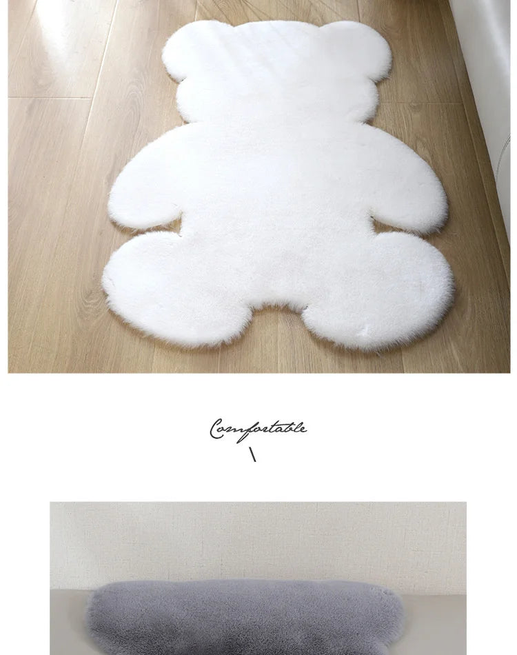 Cartoon Animal Bear Irregular Shaped Carpet Living Room Bedroom Entrance Floor Mat Children's Bedroom Carpet