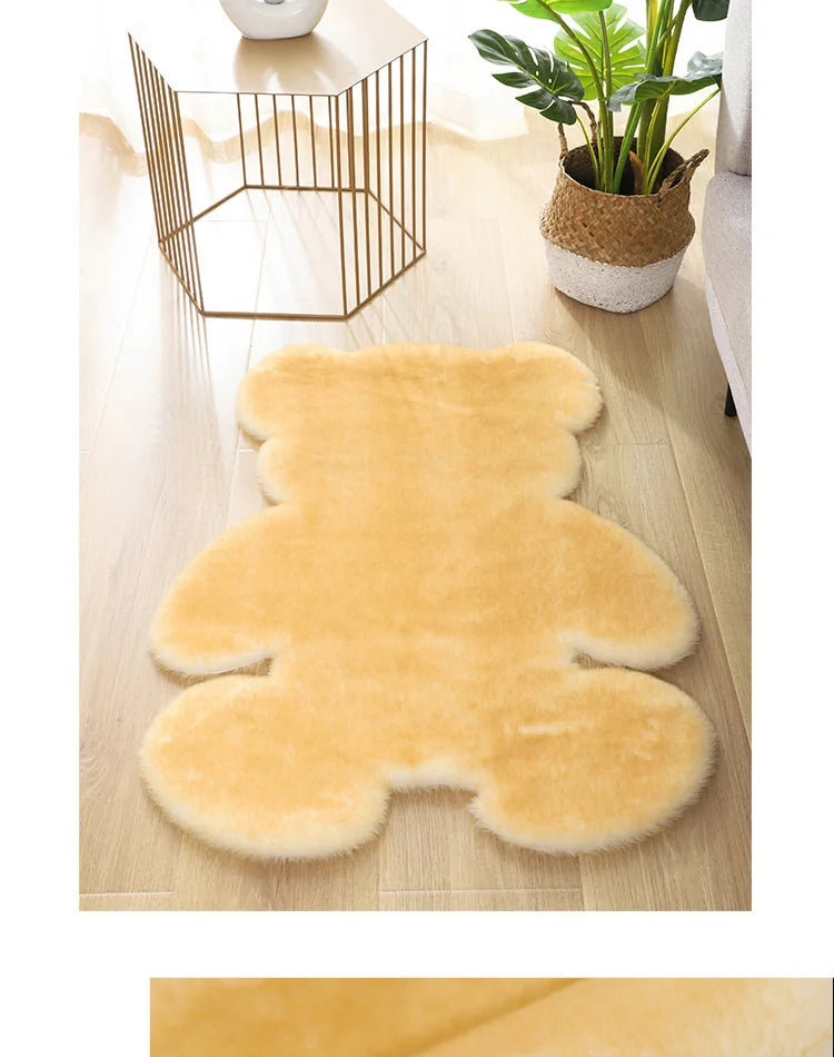 Cartoon Animal Bear Irregular Shaped Carpet Living Room Bedroom Entrance Floor Mat Children's Bedroom Carpet