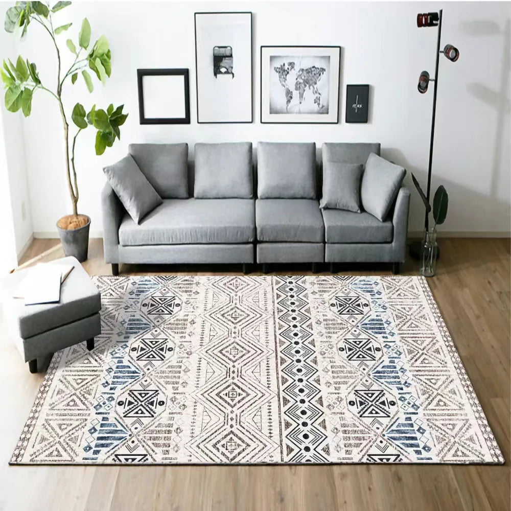 VIKAMA 40x60cm Crystal Pile Carpet Ethnic Style Living Room Bedroom Bohemia Nordic Vintage Bedroom Decorative Carpet