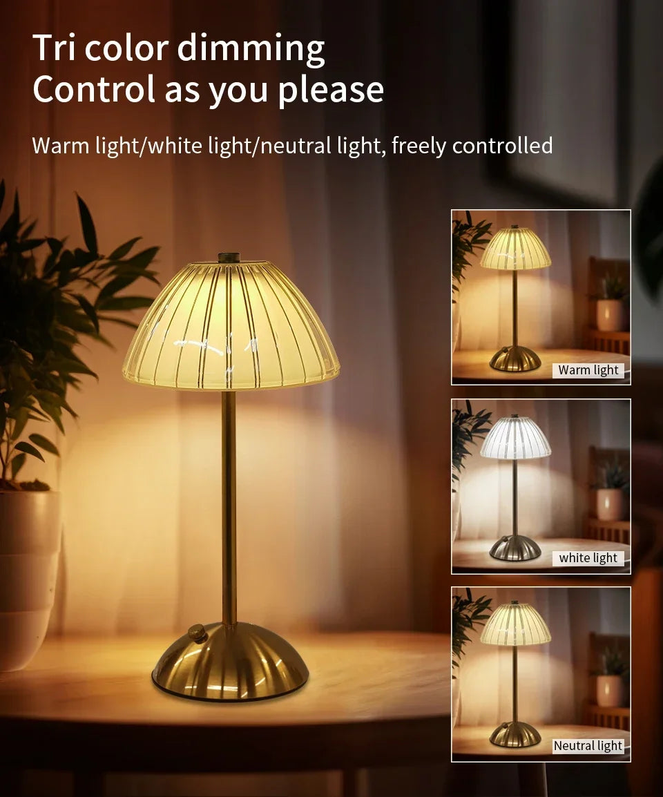 LED Table Lamp Touch Sensor Desktop Night Light USB Rechargeable For Bedroom Hotel Restaurant Bedroom Atmosphere Decor Lighting
