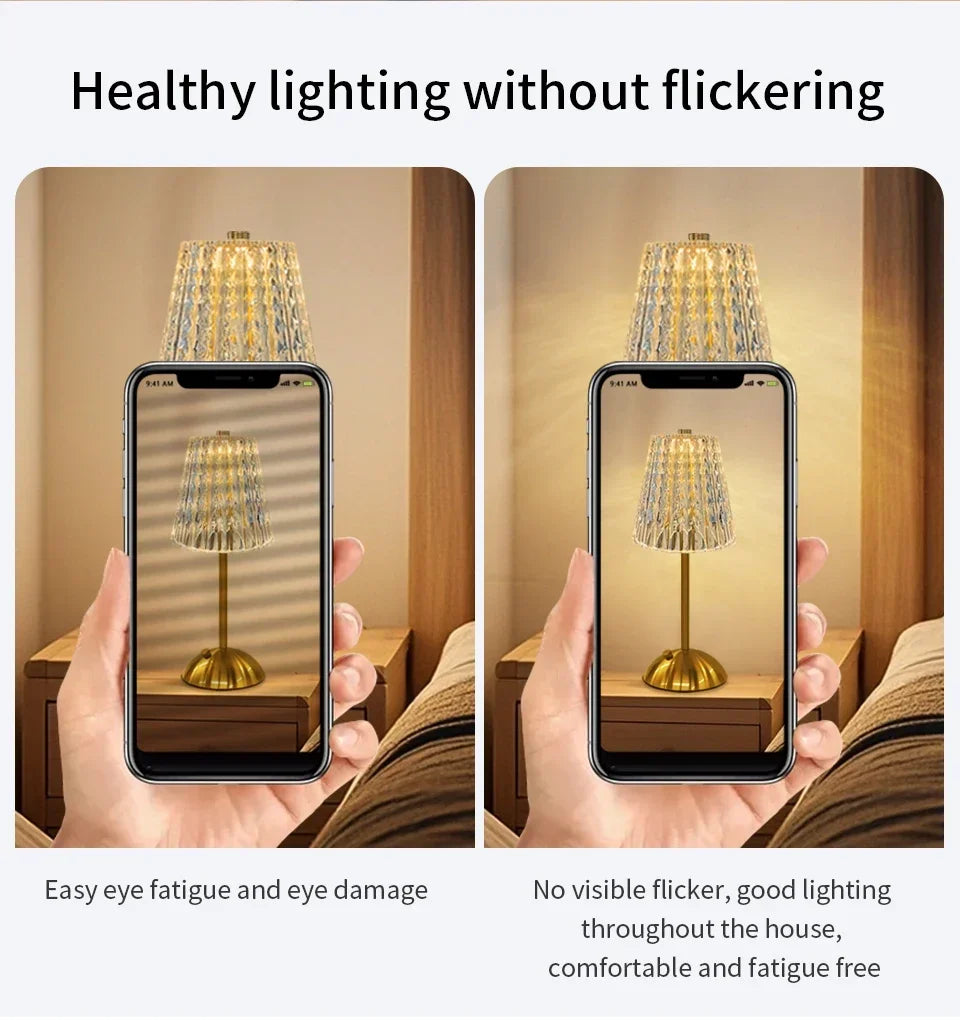 LED Table Lamp Touch Sensor Desktop Night Light USB Rechargeable For Bedroom Hotel Restaurant Bedroom Atmosphere Decor Lighting