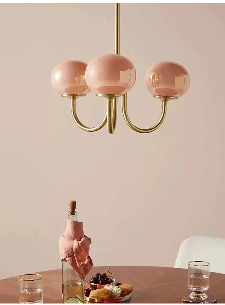 French Vintage Cream Style Pink Bedroom Pendant Light Medieval Warm Living Room Master Bedroom Children's Room Light Fixture