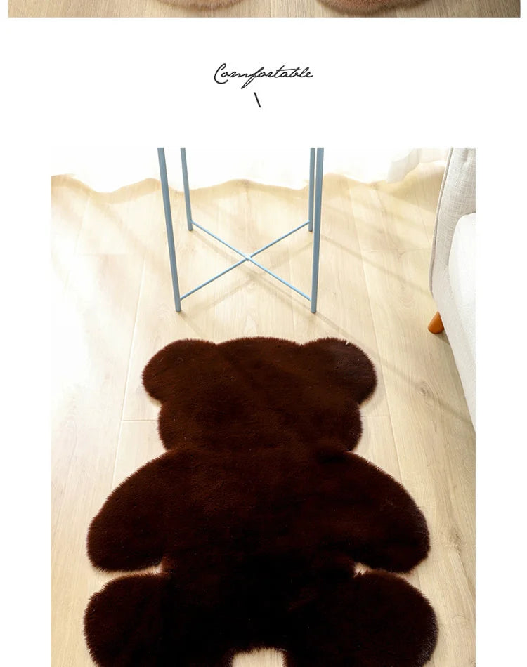 Cartoon Animal Bear Irregular Shaped Carpet Living Room Bedroom Entrance Floor Mat Children's Bedroom Carpet
