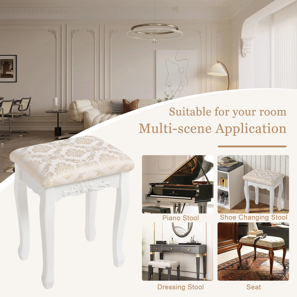 1PC Lovely Bedroom Padded Dressing Table Stool 40x30x50cm Smooth Shiny Vanity Dresser Stool Home Bedroom